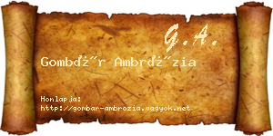 Gombár Ambrózia névjegykártya